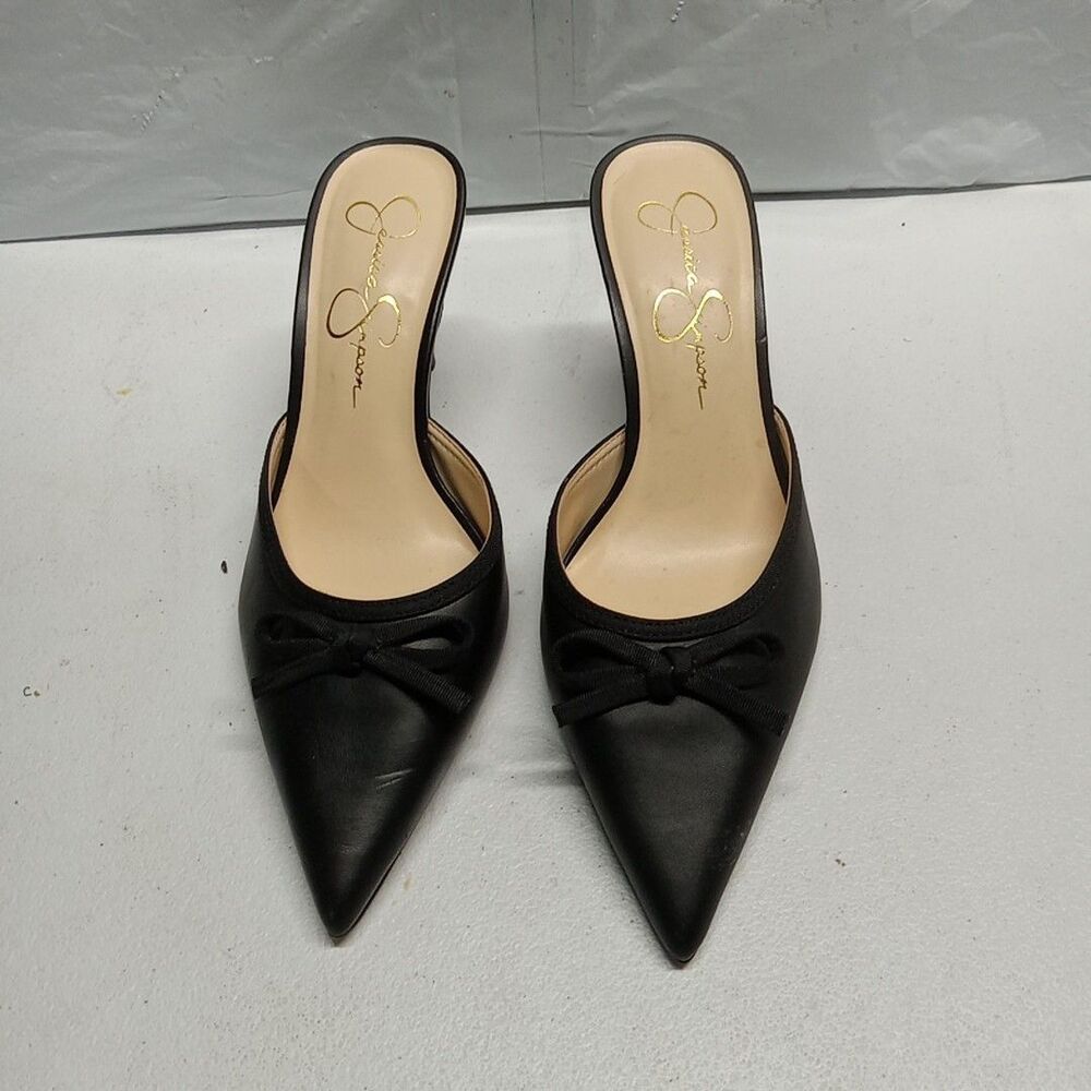 Jessica Simpson Black Pointed Toe Slip-On Heels